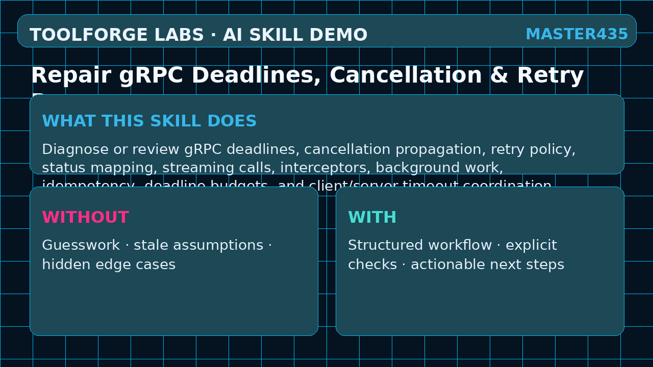 Repair gRPC Deadlines, Cancellation & Retry Bugs screenshot 1