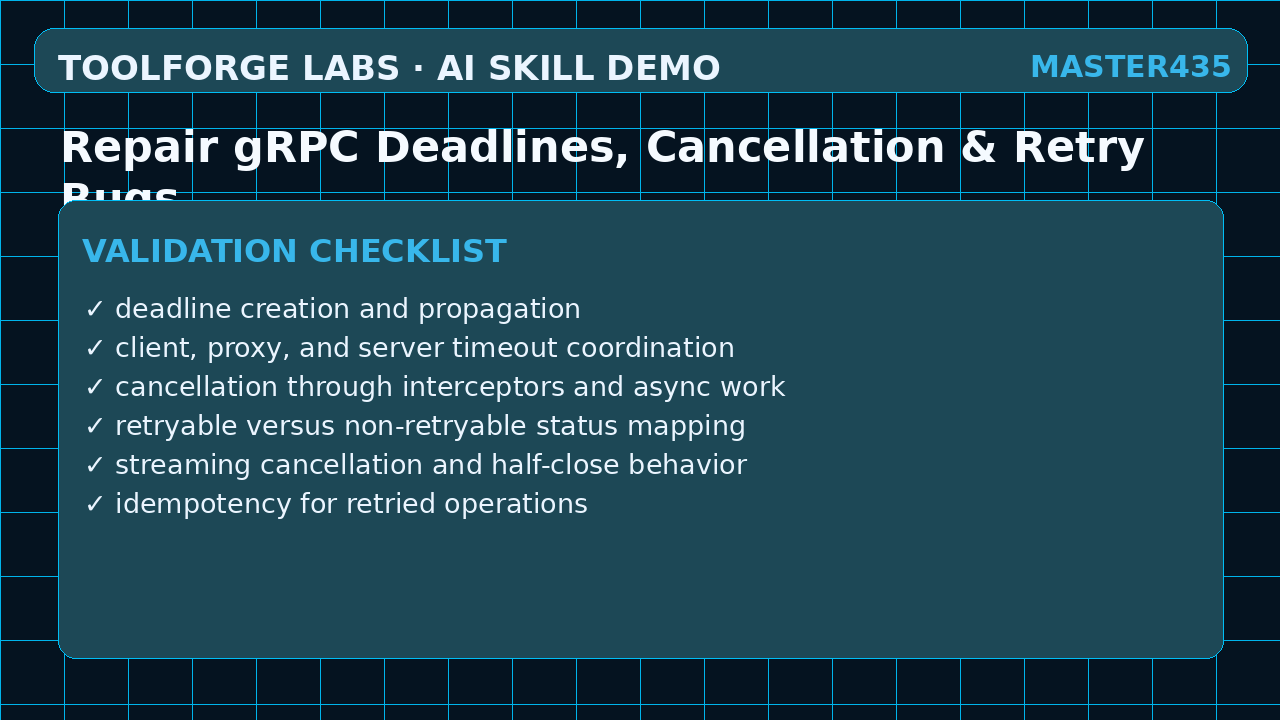 Repair gRPC Deadlines, Cancellation & Retry Bugs screenshot 3