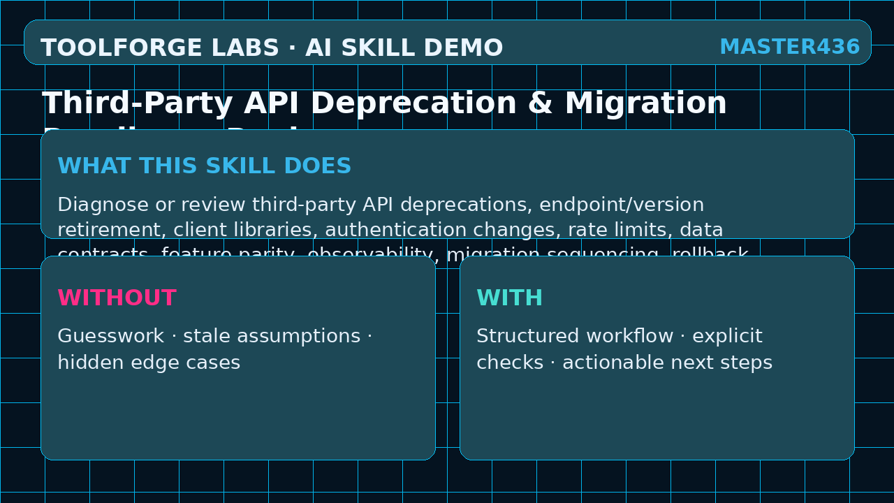 Third-Party API Deprecation & Migration Readiness Review screenshot 1
