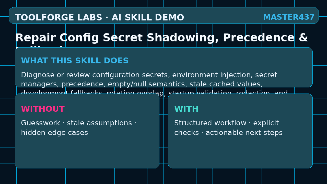 Repair Config Secret Shadowing, Precedence & Fallback Bugs screenshot 1