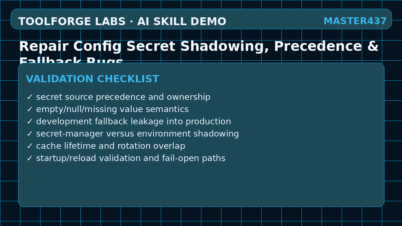 Repair Config Secret Shadowing, Precedence & Fallback Bugs screenshot 3
