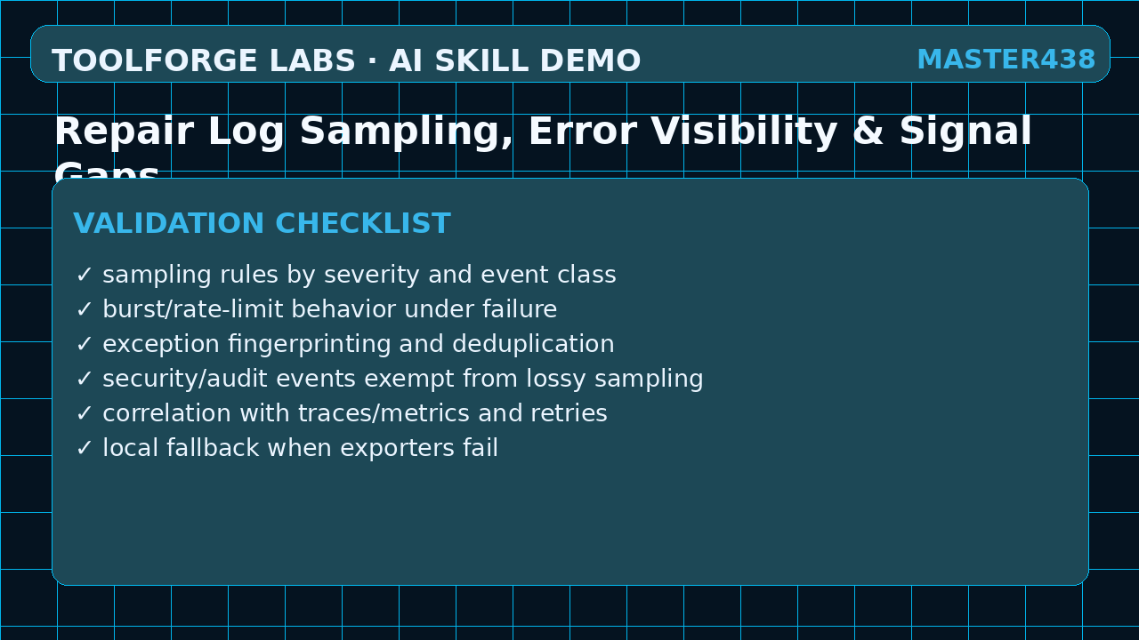 Repair Log Sampling, Error Visibility & Signal Gaps screenshot 3