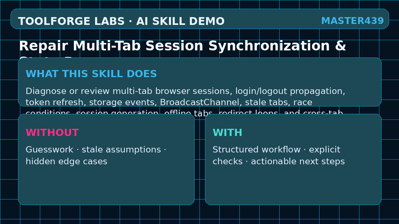 Repair Multi-Tab Session Synchronization & State Bugs screenshot 1