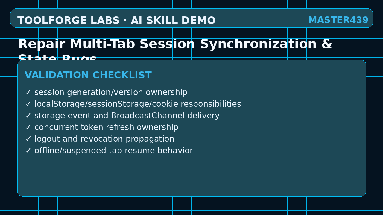 Repair Multi-Tab Session Synchronization & State Bugs screenshot 3