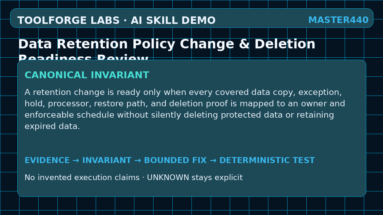 Data Retention Policy Change & Deletion Readiness Review screenshot 2