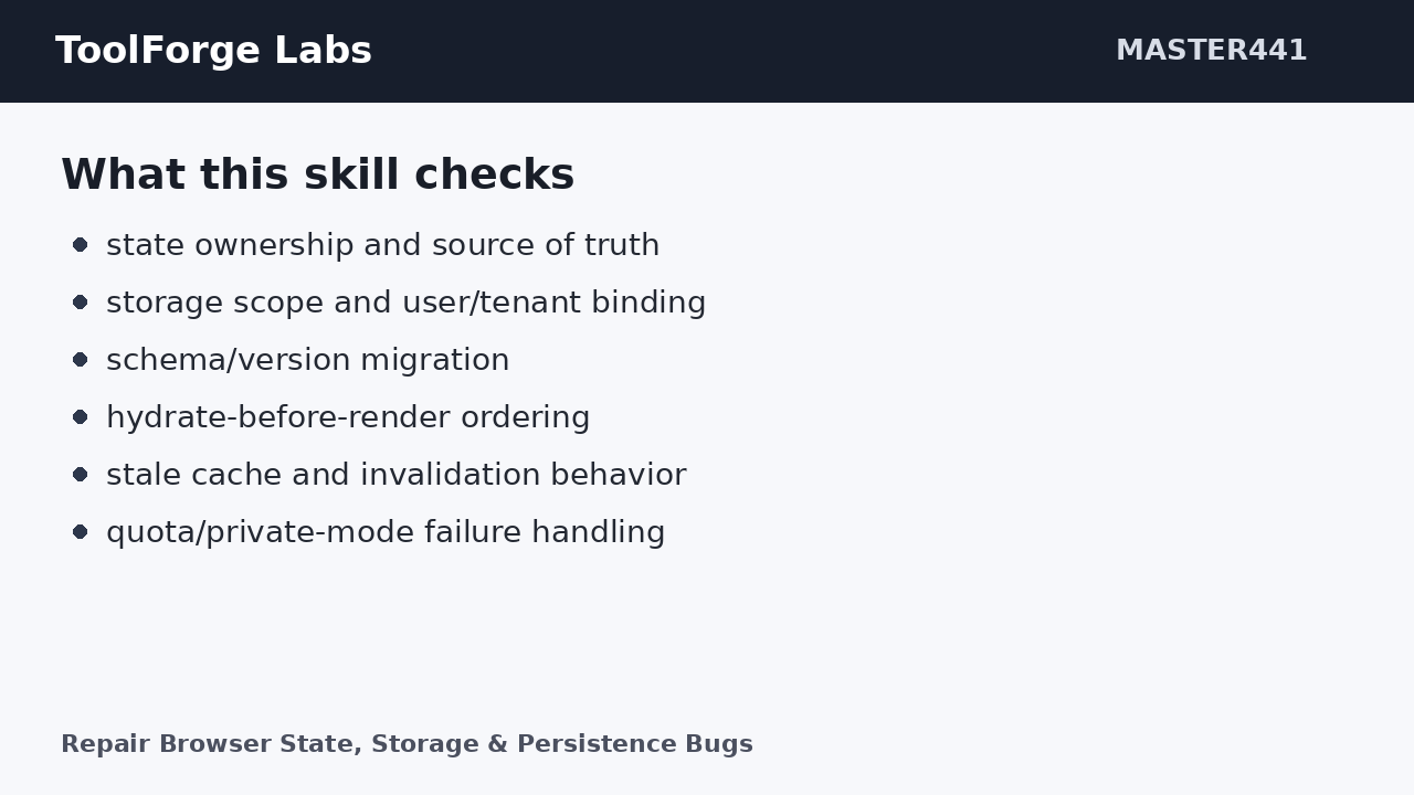 Repair Browser State, Storage & Persistence Bugs screenshot 1