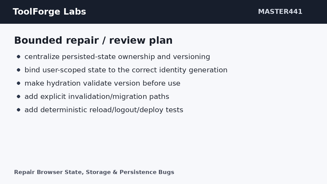 Repair Browser State, Storage & Persistence Bugs screenshot 2