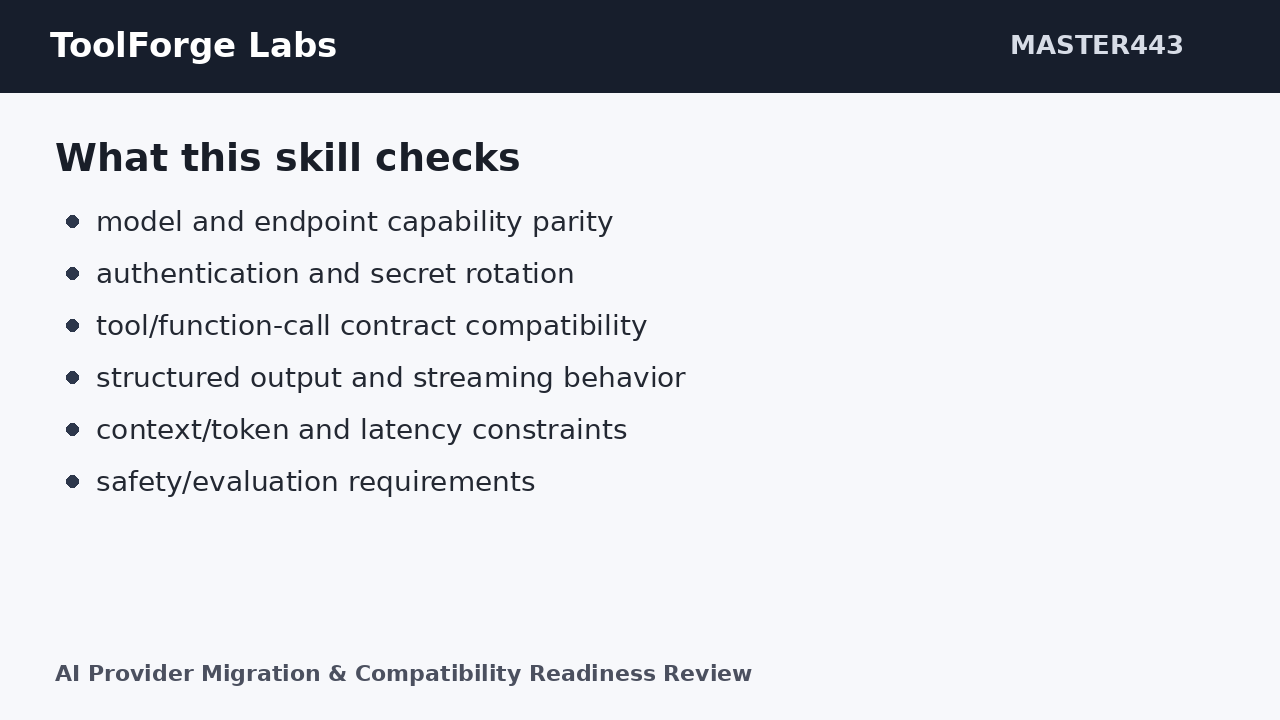 AI Provider Migration & Compatibility Readiness Review screenshot 1