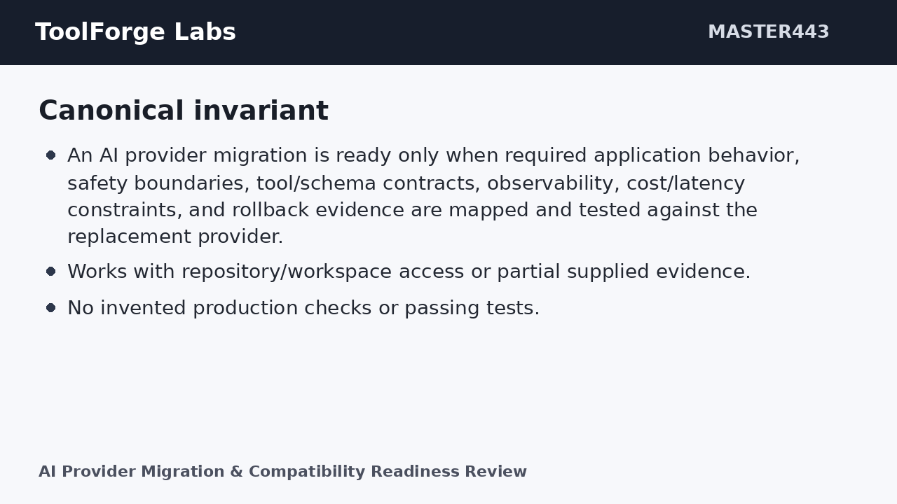 AI Provider Migration & Compatibility Readiness Review screenshot 3