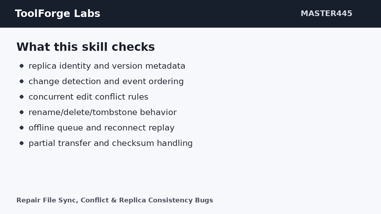 Repair File Sync, Conflict & Replica Consistency Bugs screenshot 1