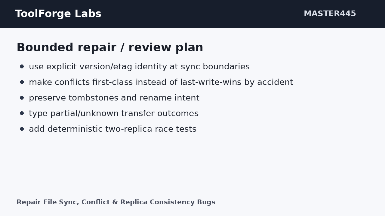 Repair File Sync, Conflict & Replica Consistency Bugs screenshot 2