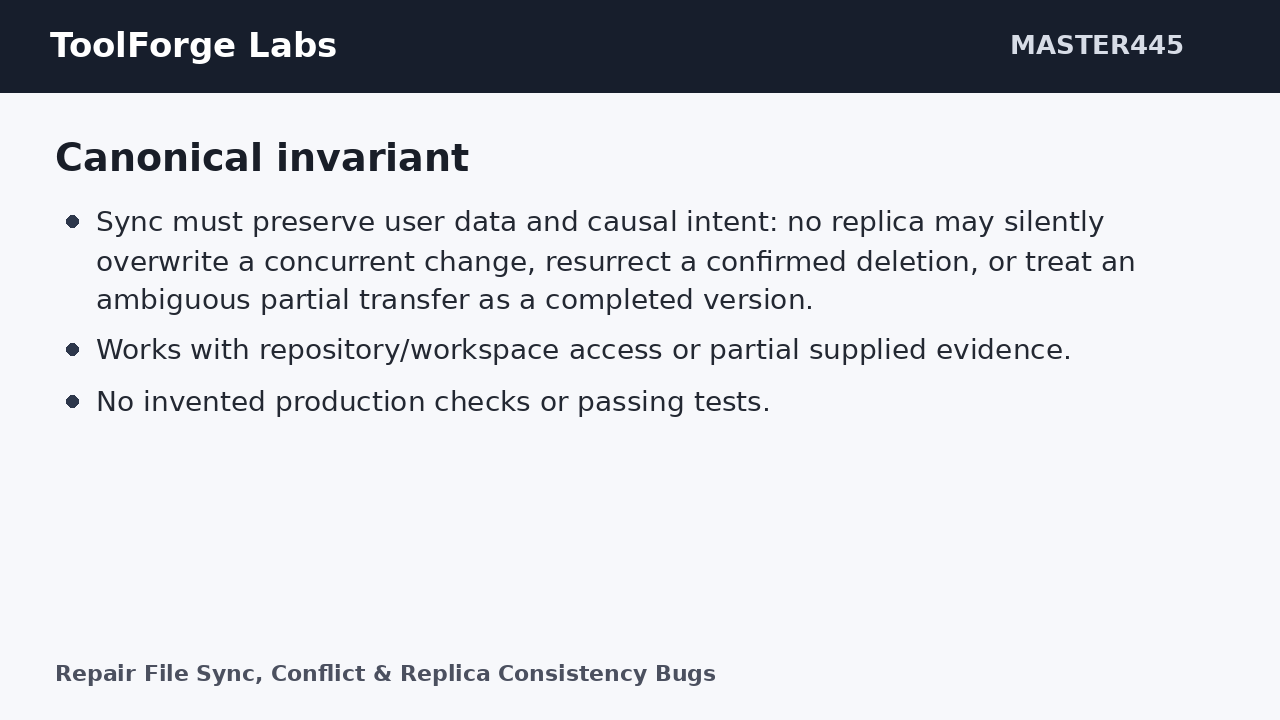 Repair File Sync, Conflict & Replica Consistency Bugs screenshot 3