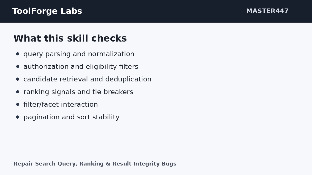 Repair Search Query, Ranking & Result Integrity Bugs screenshot 1