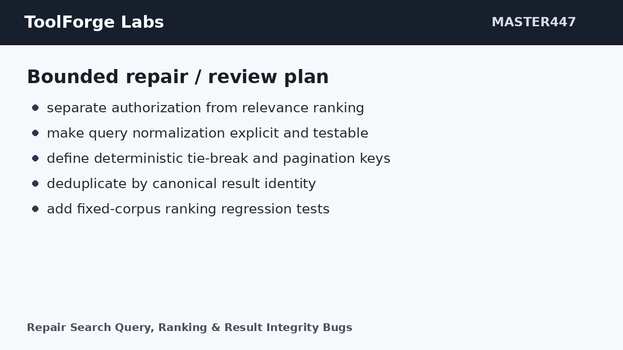 Repair Search Query, Ranking & Result Integrity Bugs screenshot 2