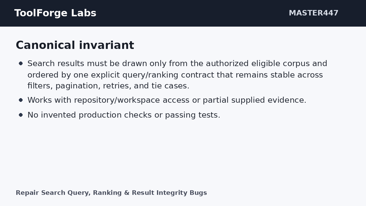 Repair Search Query, Ranking & Result Integrity Bugs screenshot 3
