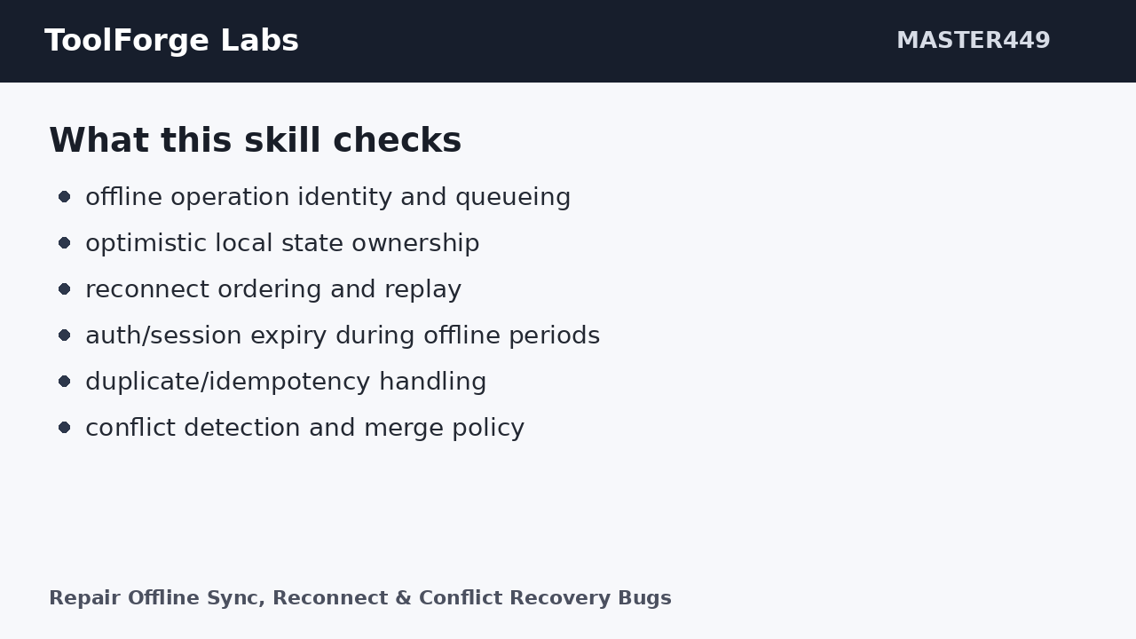 Repair Offline Sync, Reconnect & Conflict Recovery Bugs screenshot 1