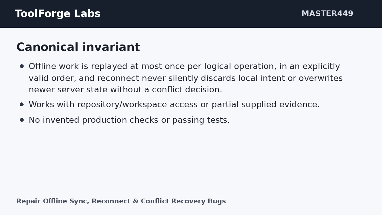 Repair Offline Sync, Reconnect & Conflict Recovery Bugs screenshot 3