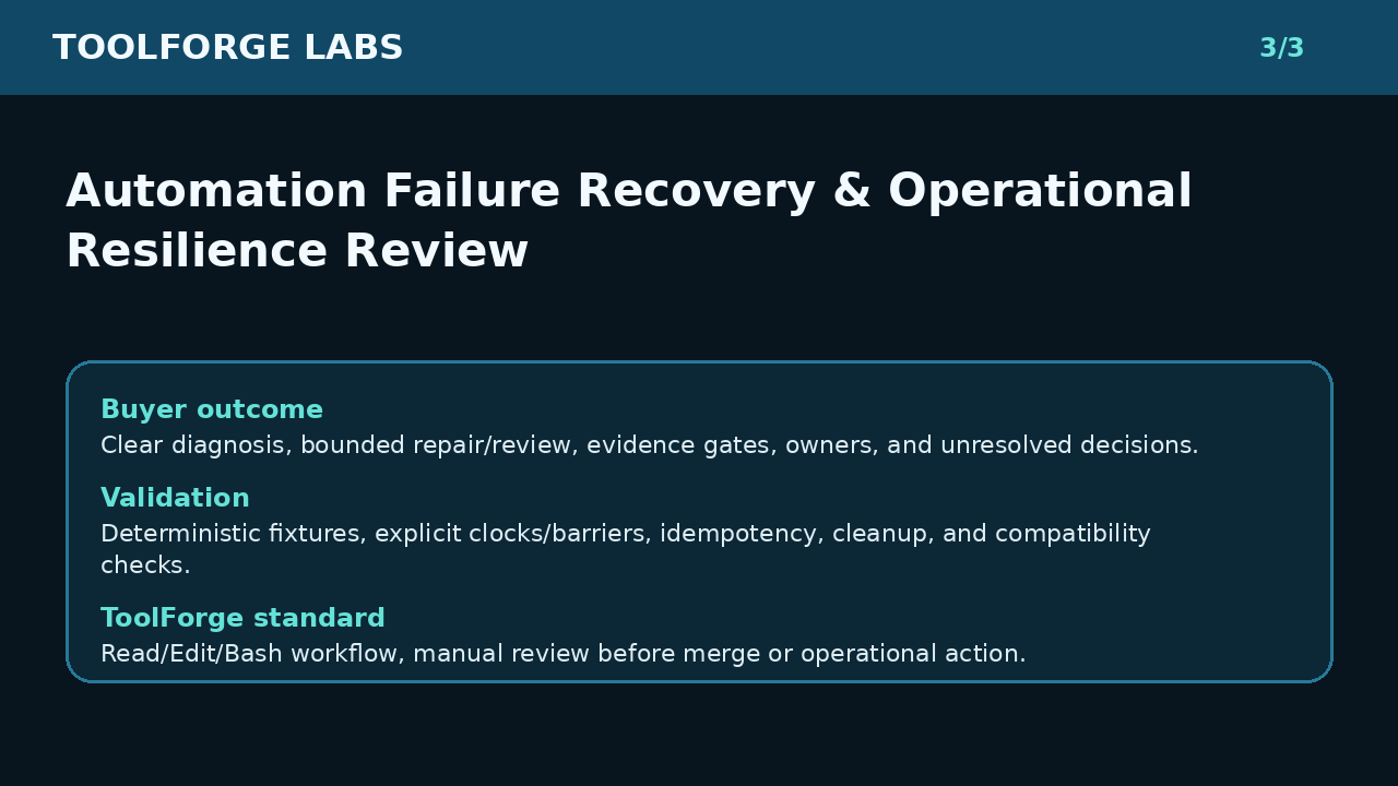 Automation Failure Recovery & Operational Resilience Review screenshot 3