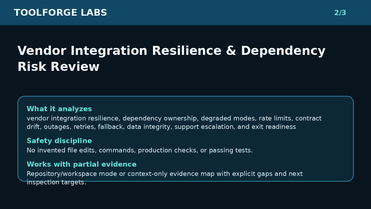 Vendor Integration Resilience & Dependency Risk Review screenshot 2