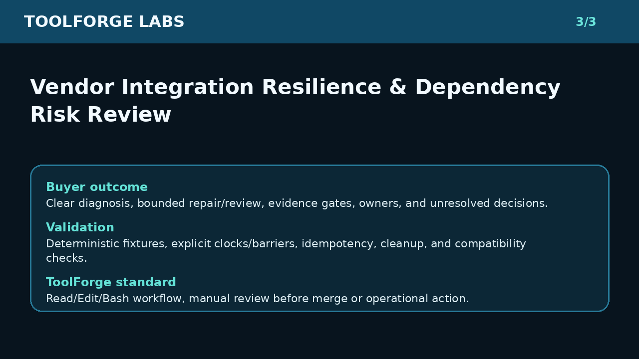 Vendor Integration Resilience & Dependency Risk Review screenshot 3