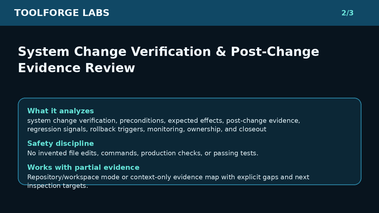 System Change Verification & Post-Change Evidence Review screenshot 2