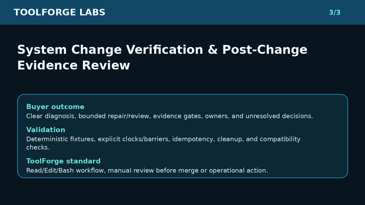 System Change Verification & Post-Change Evidence Review screenshot 3