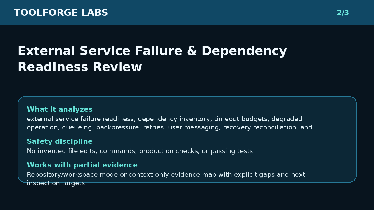 External Service Failure & Dependency Readiness Review screenshot 2