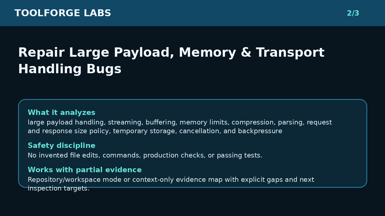Repair Large Payload, Memory & Transport Handling Bugs screenshot 2