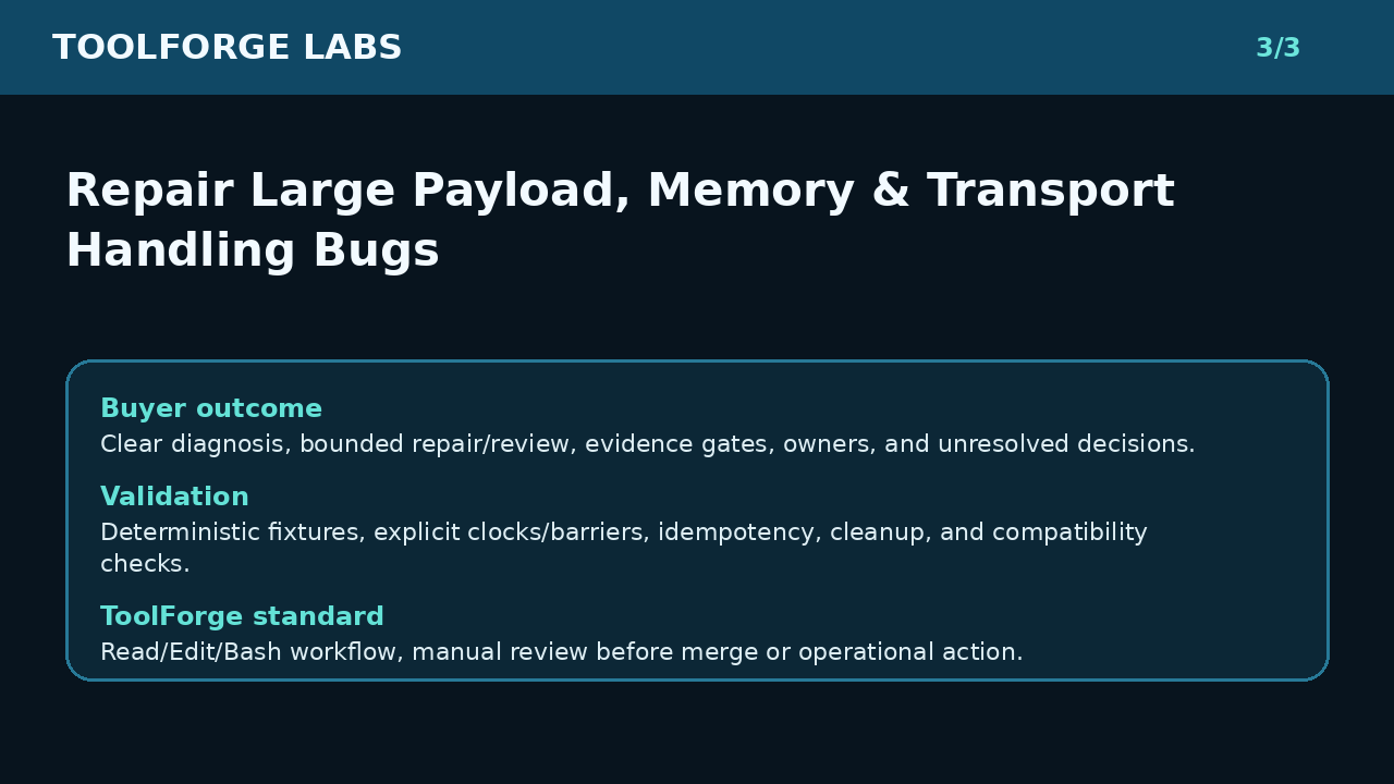 Repair Large Payload, Memory & Transport Handling Bugs screenshot 3