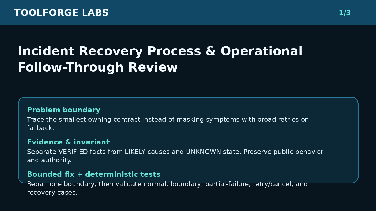 Incident Recovery & Operational Follow-Through Review screenshot 1
