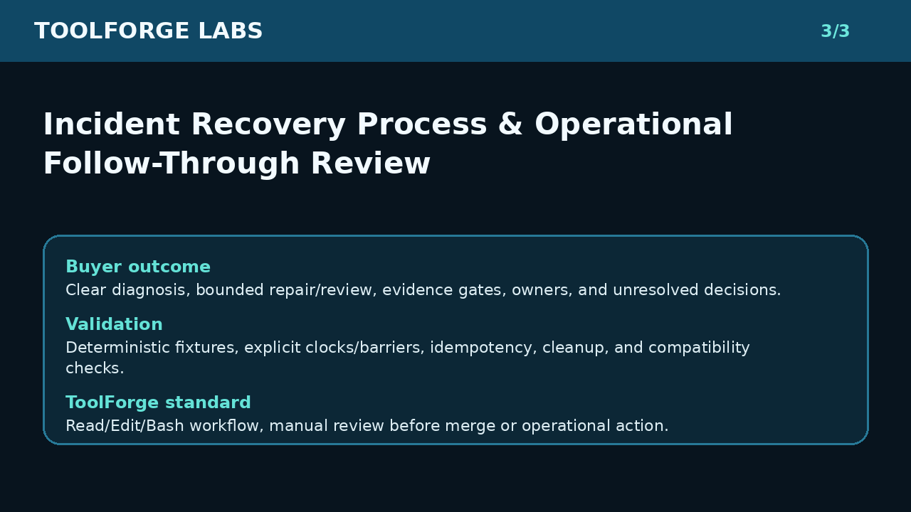 Incident Recovery & Operational Follow-Through Review screenshot 3