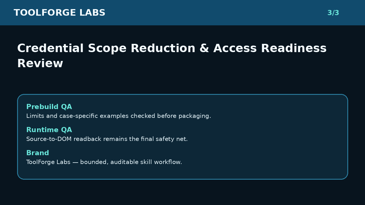 Credential Scope Reduction & Access Readiness Review screenshot 3