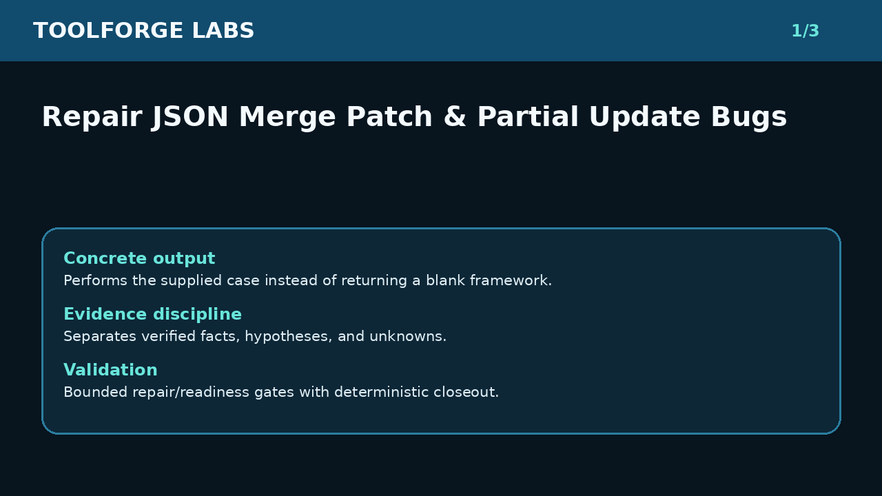 Repair JSON Merge Patch & Partial Update Bugs screenshot 1