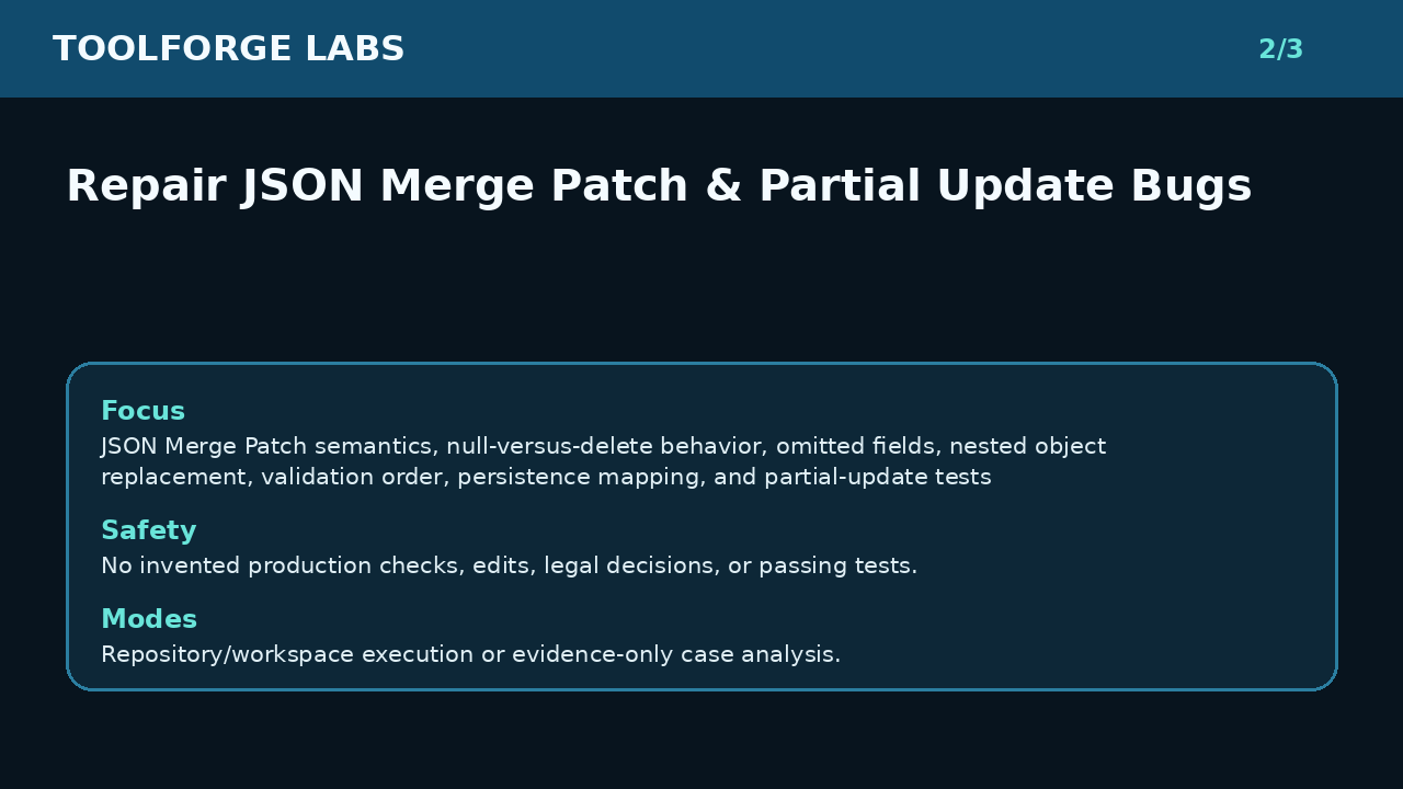 Repair JSON Merge Patch & Partial Update Bugs screenshot 2