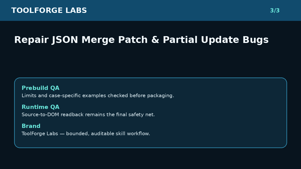 Repair JSON Merge Patch & Partial Update Bugs screenshot 3