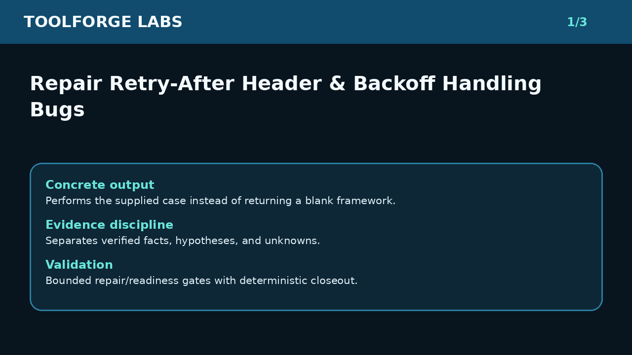 Repair Retry-After Header & Backoff Handling Bugs screenshot 1