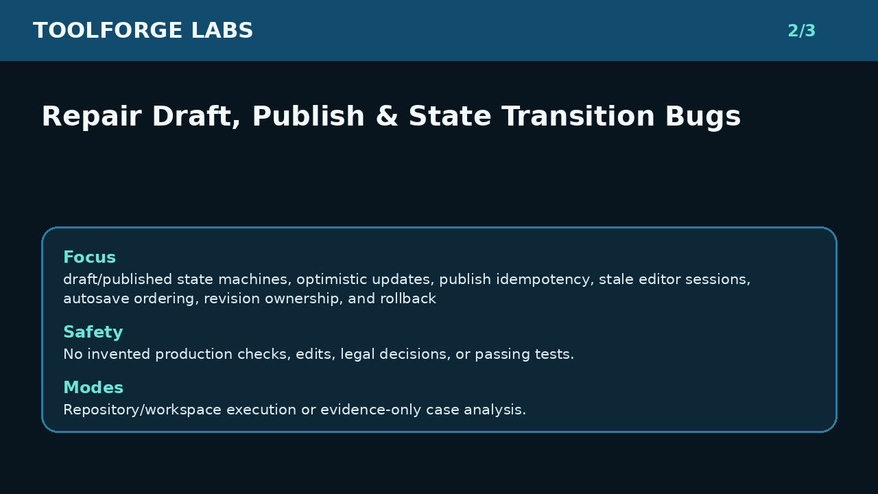 Repair Draft, Publish & State Transition Bugs screenshot 2