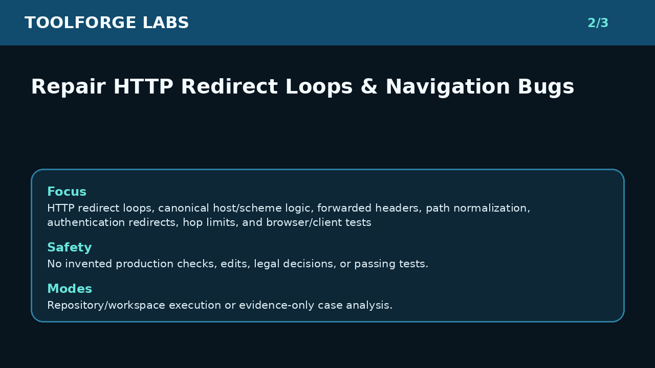 Repair HTTP Redirect Loops & Navigation Bugs screenshot 2