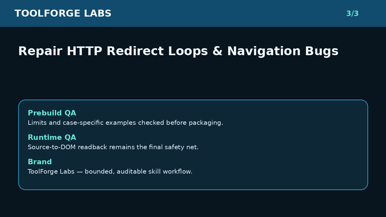 Repair HTTP Redirect Loops & Navigation Bugs screenshot 3