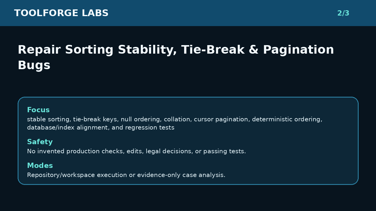 Repair Sorting Stability, Tie-Break & Pagination Bugs screenshot 2