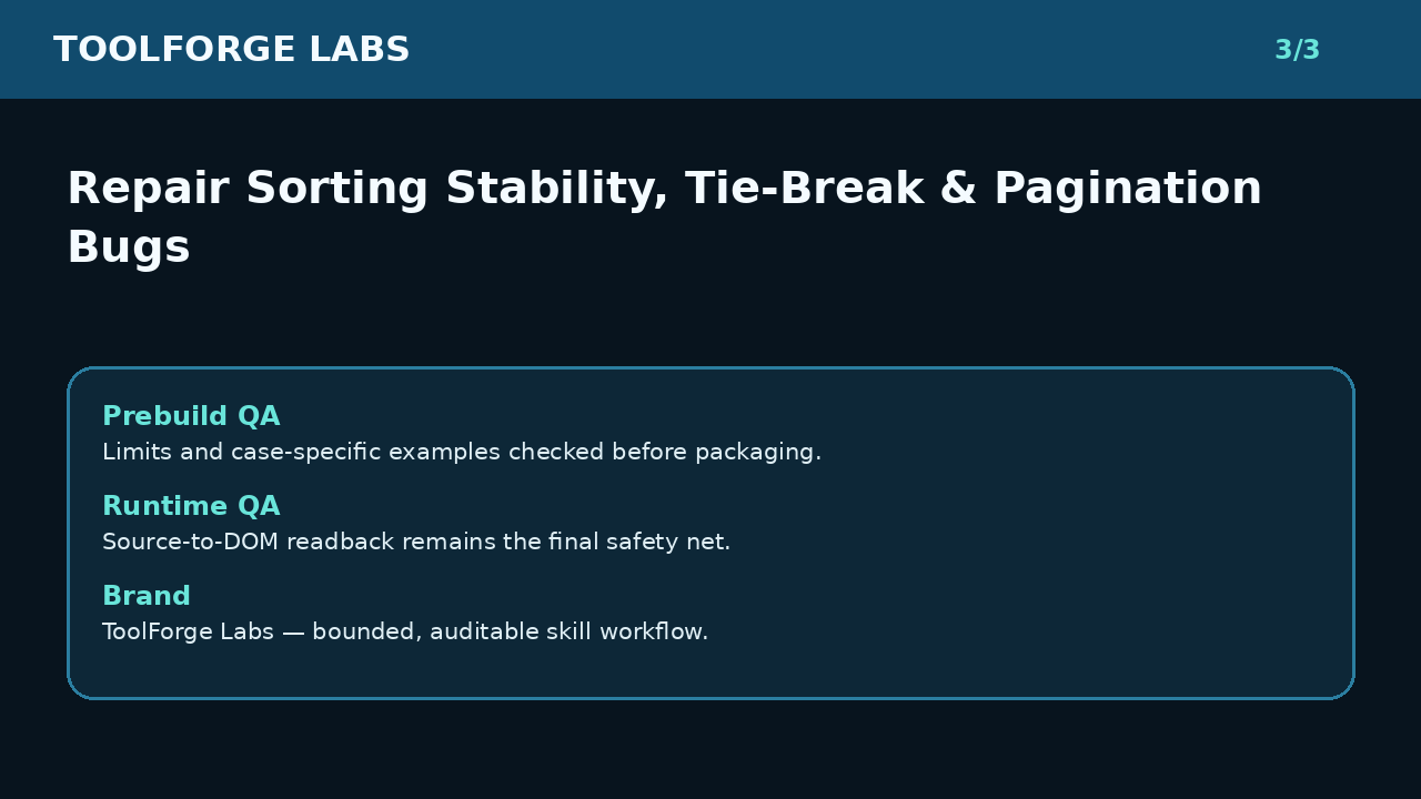 Repair Sorting Stability, Tie-Break & Pagination Bugs screenshot 3