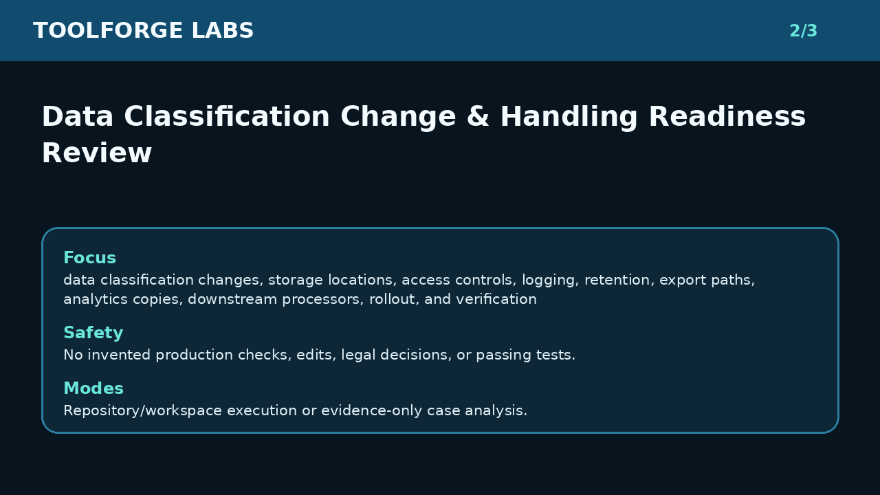 Data Classification Change & Handling Readiness Review screenshot 2