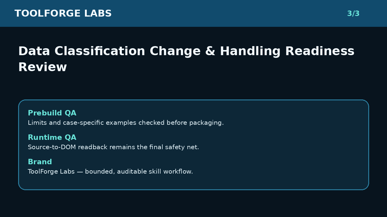 Data Classification Change & Handling Readiness Review screenshot 3
