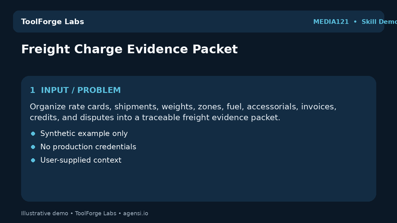 Freight Charge Evidence Packet screenshot 1