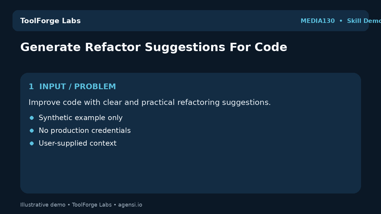 Generate Refactor Suggestions For Code screenshot 1
