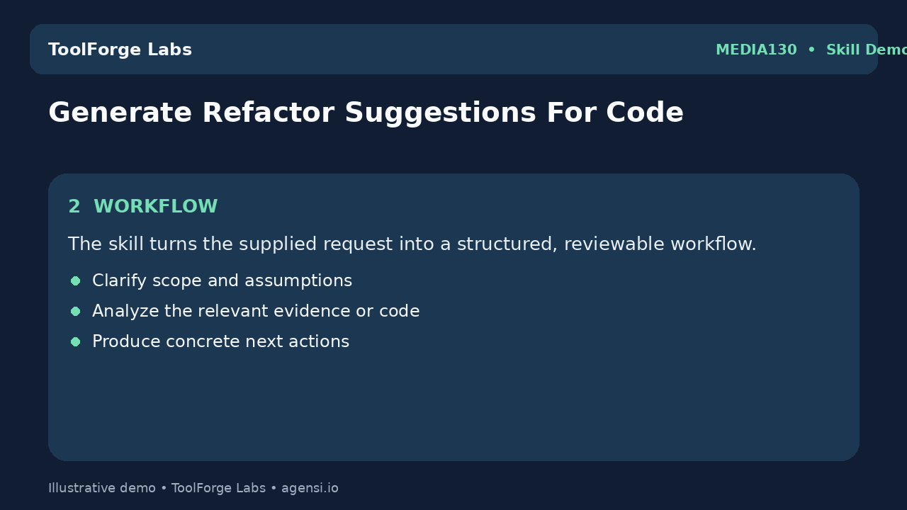 Generate Refactor Suggestions For Code screenshot 2