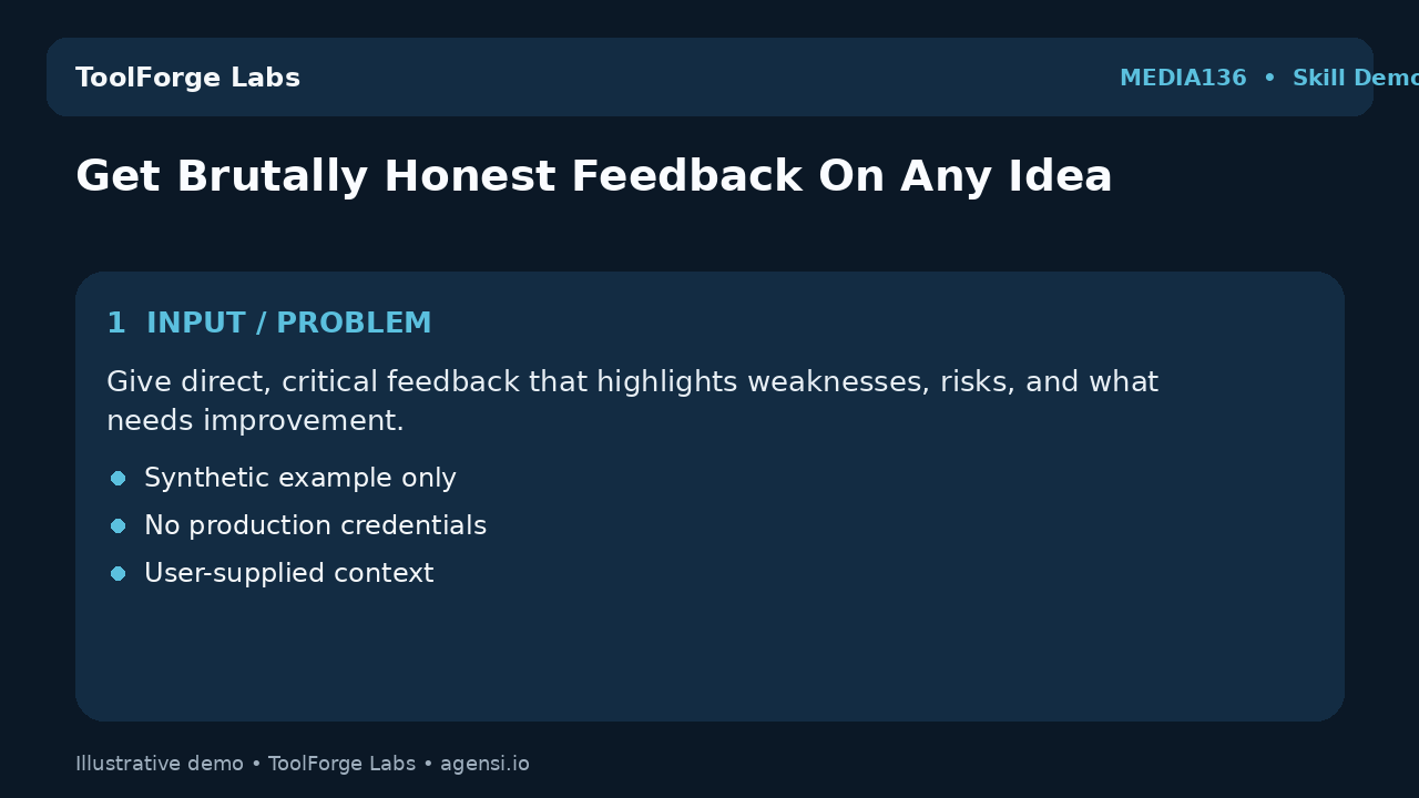 Get Brutally Honest Feedback On Any Idea screenshot 1
