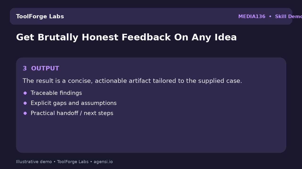 Get Brutally Honest Feedback On Any Idea screenshot 3