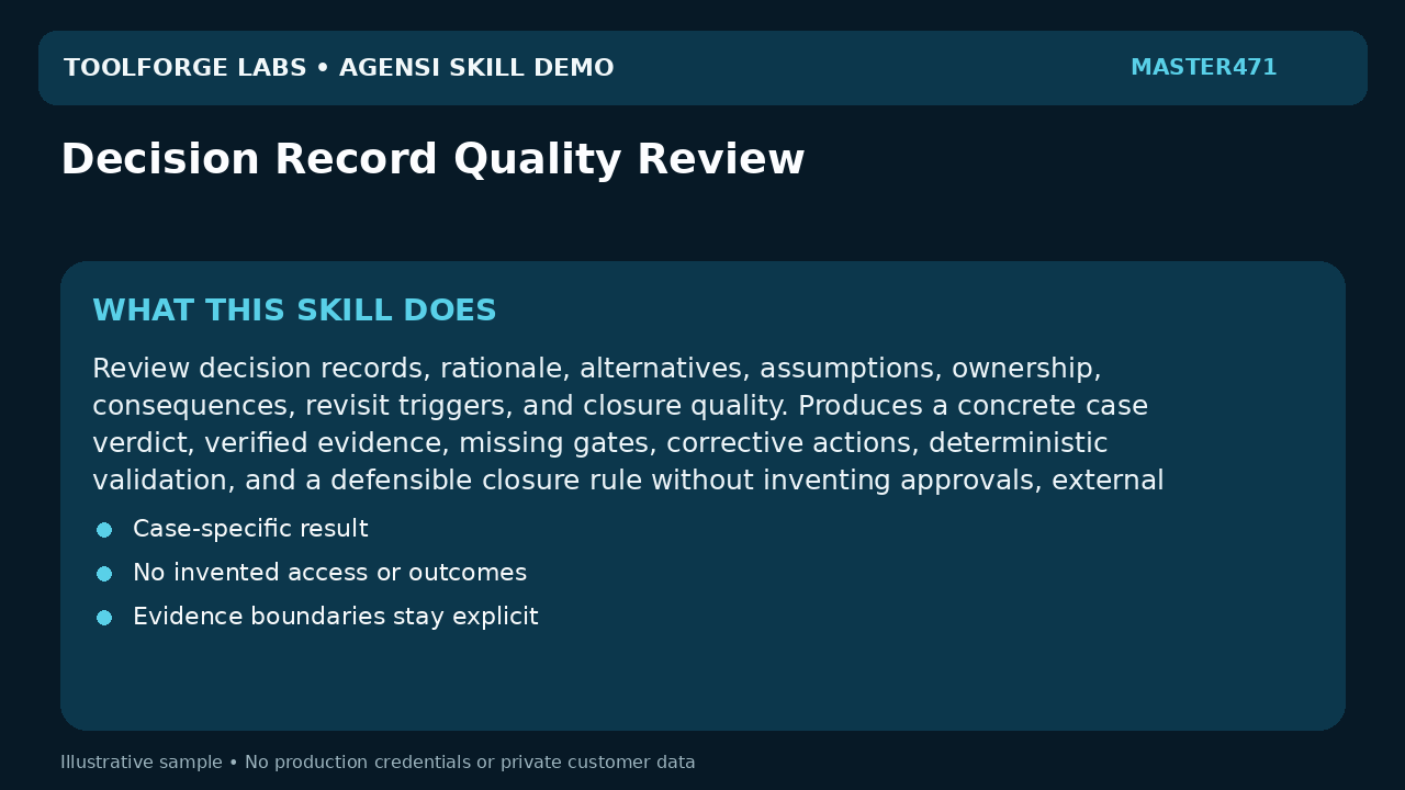 Decision Record Quality Review screenshot 1