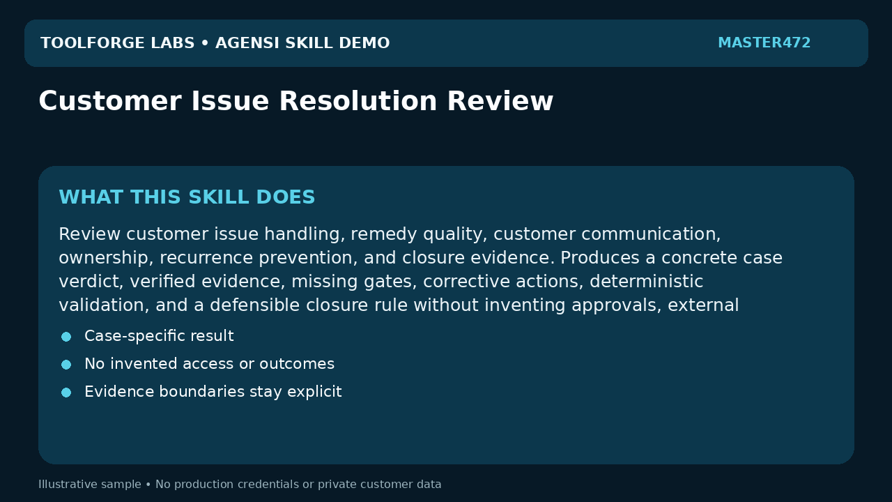 Customer Issue Resolution Review screenshot 1